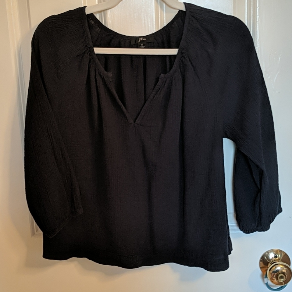 J. Crew Scoopneck Beach Top in Crinkle Cotton - Picture 3 of 10